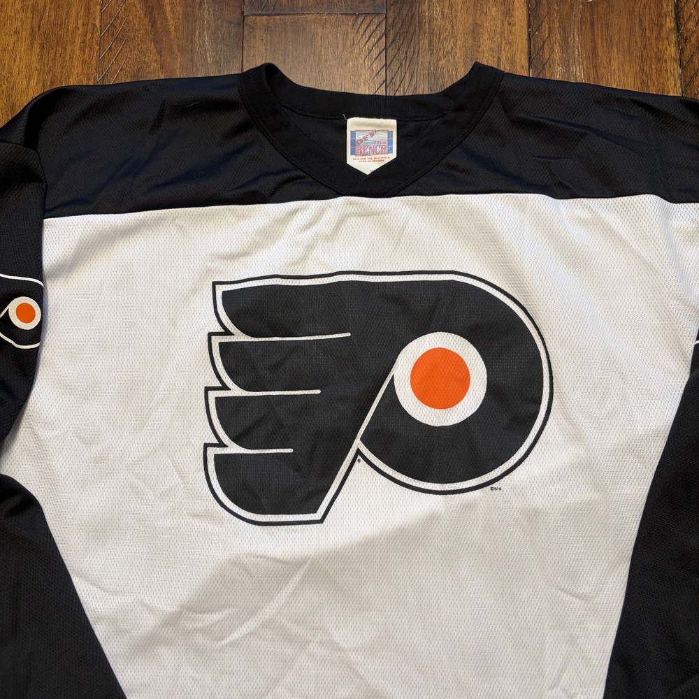 Philadelphia Flyers Jersey Mens XL White NHL Hockey Off The Bench Mesh Pullover - Picture 3 of 9